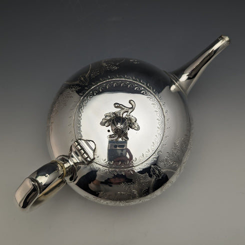 1881 British antique silver plated teapot 580g Elkington